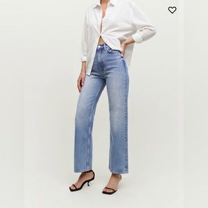 Reformation Wilder High Rise Wide Leg Cropped Jeans, Size 28.